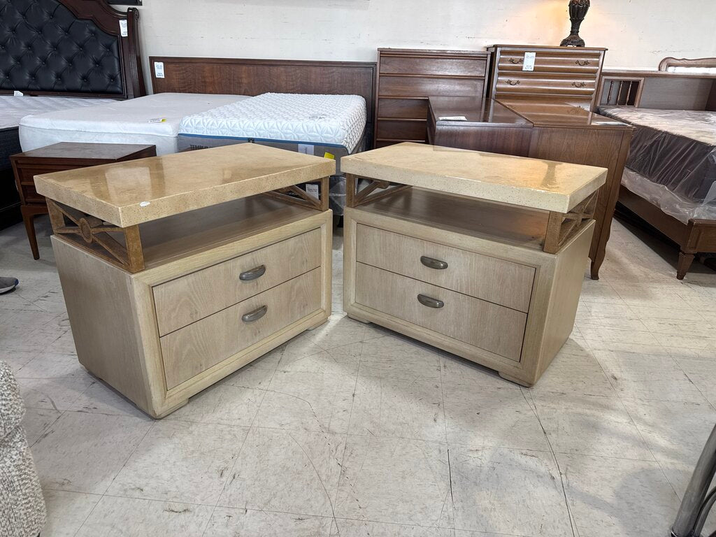 80948 - Henredon Enchantment Pair of Nightstands 34x19x28