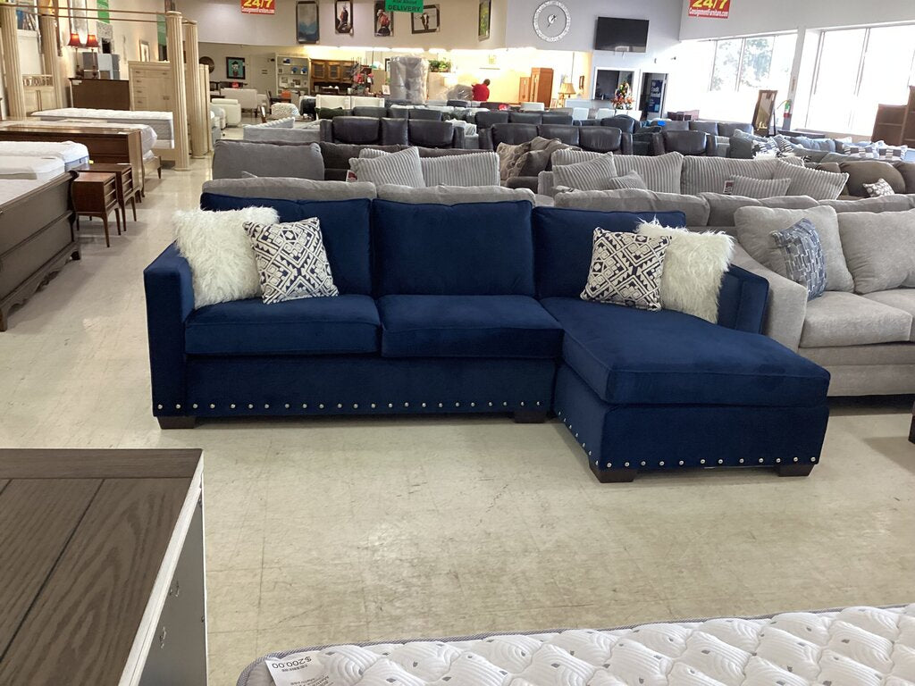 Melon Navy NEW 2pc Sectional 109x58x37 (5456-06)