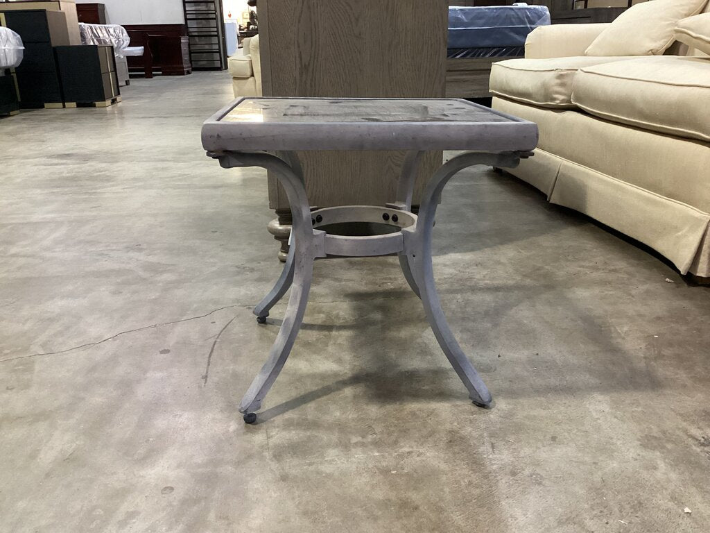 80920 (8524-23) Glass/Metal Patio End Table 18x18x18