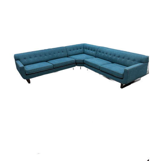 80940 - Boulevard Button Tufted Turquoise Sectional 115x115x30