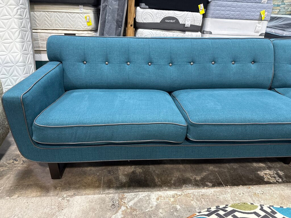 80940 - Boulevard Button Tufted Turquoise Sectional 115x115x30