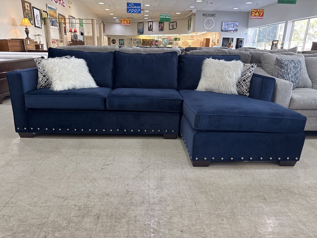 Melon Navy NEW 2pc Sectional 109x58x37 (5456-06)