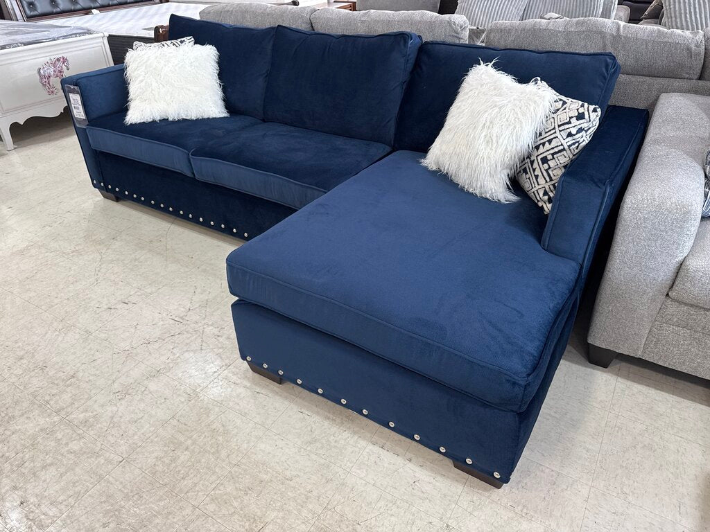 Melon Navy NEW 2pc Sectional 109x58x37 (5456-06)