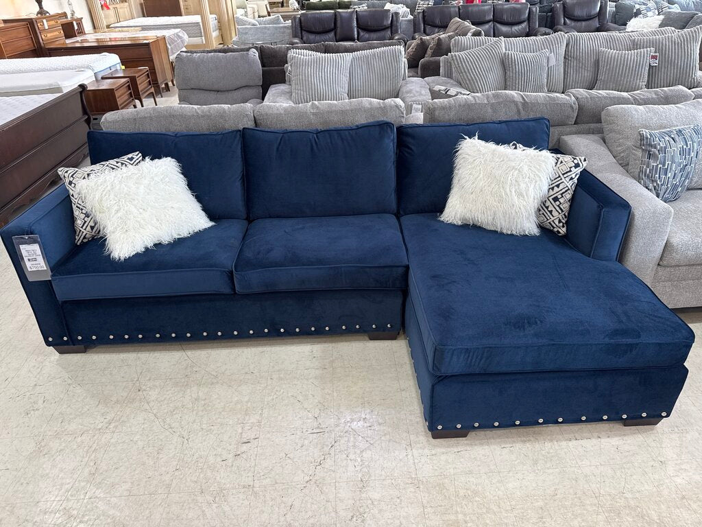 Melon Navy NEW 2pc Sectional 109x58x37 (5456-06)