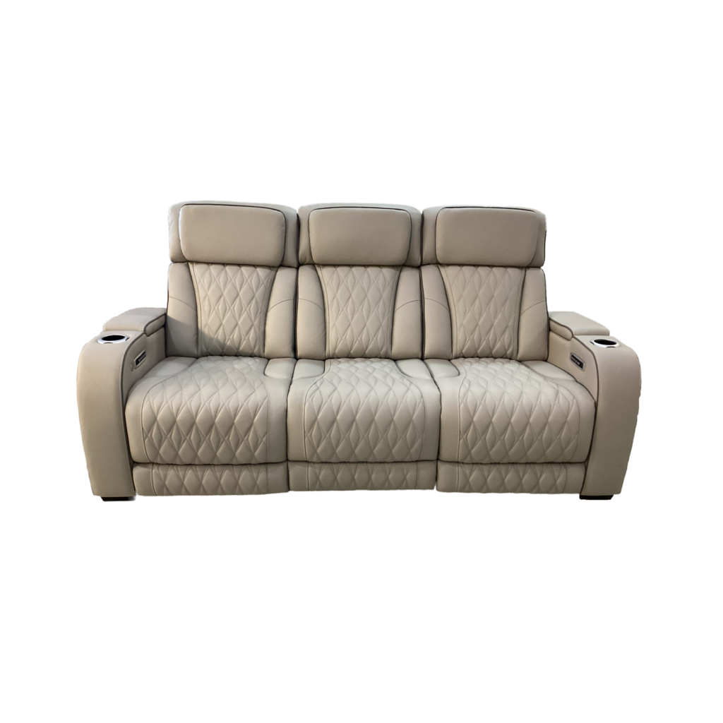 80956 - Ashley Boyington Gray Leather Power Reclining Sofa 86x40x45