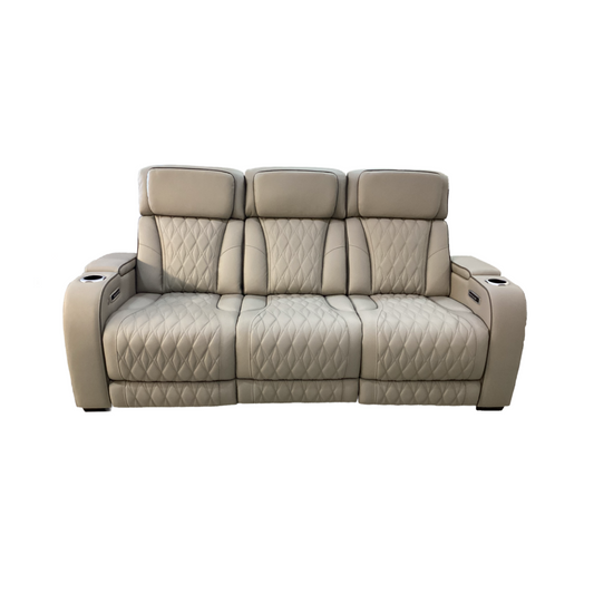80956 - Ashley Boyington Gray Leather Power Reclining Sofa 86x40x45
