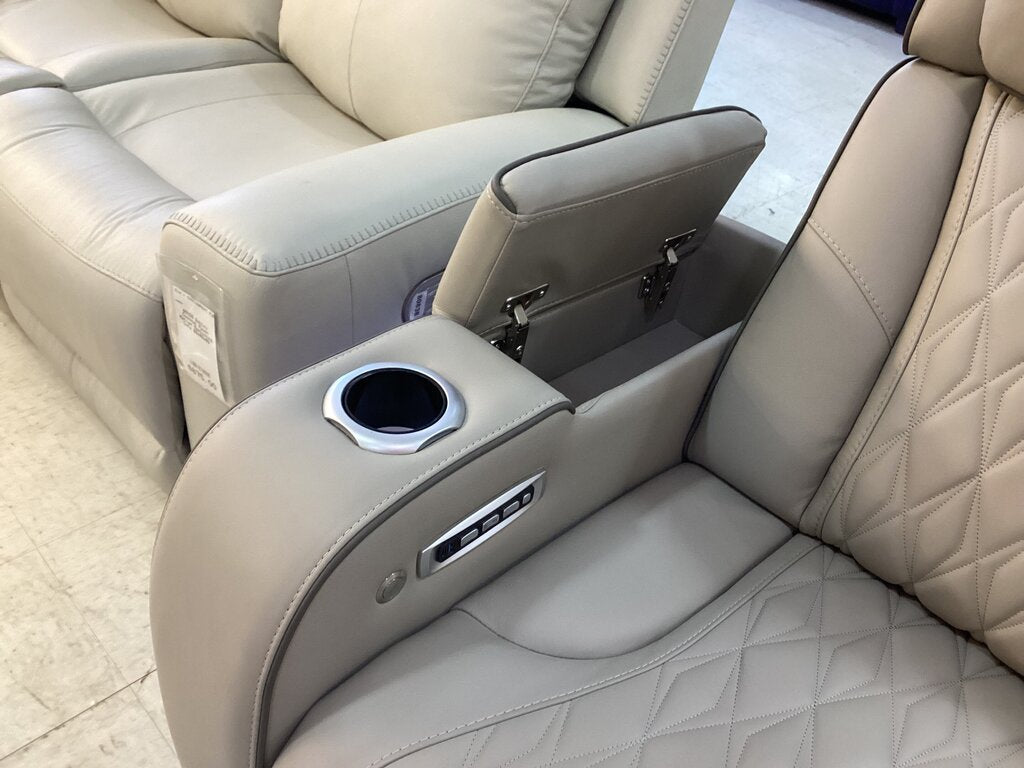 80956 - Ashley Boyington Gray Leather Power Reclining Sofa 86x40x45