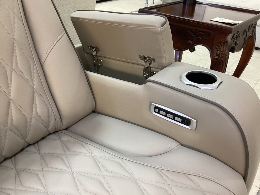 80956 - Ashley Boyington Gray Leather Power Reclining Sofa 86x40x45