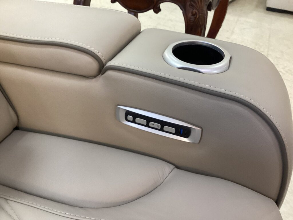 80956 - Ashley Boyington Gray Leather Power Reclining Sofa 86x40x45