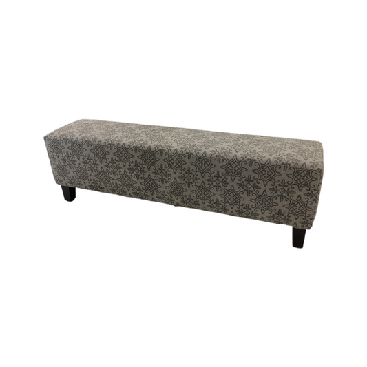 80975 Gray Upholstered Bench 61x14x19