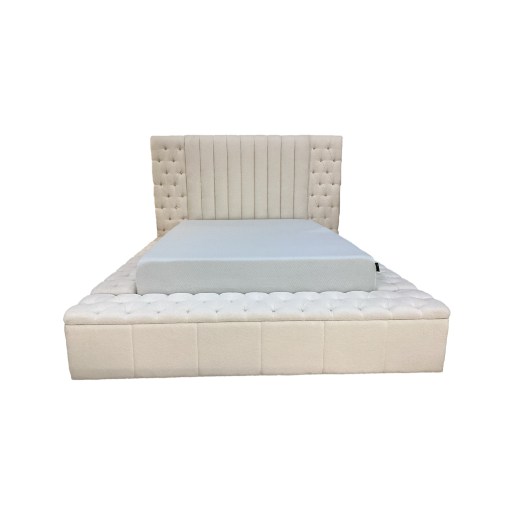 Jasmine White NEW Queen Platform Bed Frame 71x102x61 (134130)