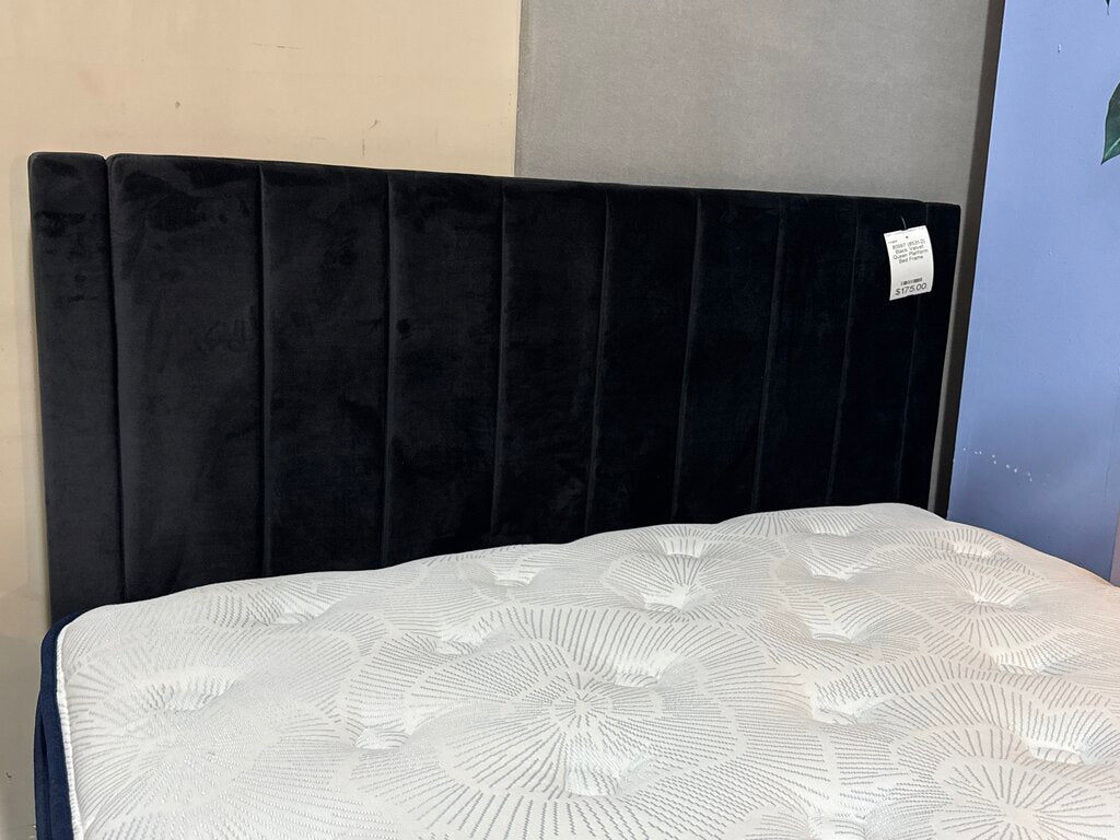 80997 (8531-2) Black Velvet Queen Platform Bed Frame 61x84x45
