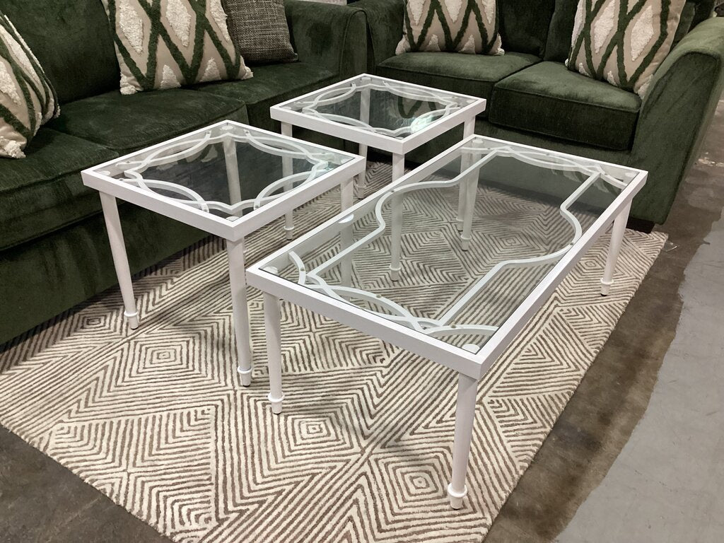 85012 - Hanover 3pc Patio Table Set (46x24x18)(22x22x21)