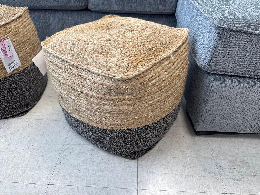 80992 (8530-12) Ashley Sweed Valley Jude Braided Pouf 18x18x17
