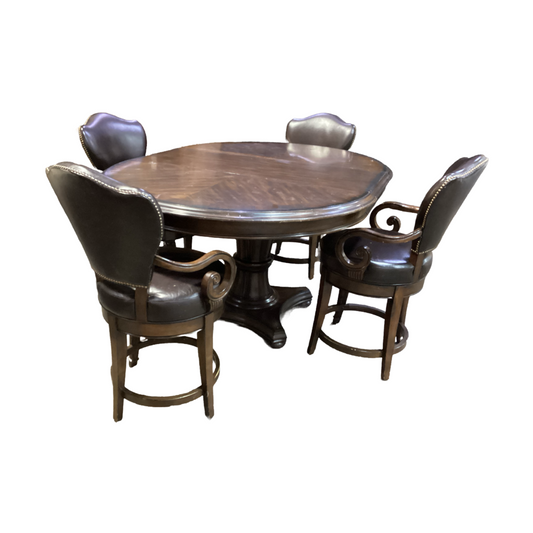 80914 (8524-17) Bernhardt 5pc Counter Height Table w/Leaf 54x54-74x37