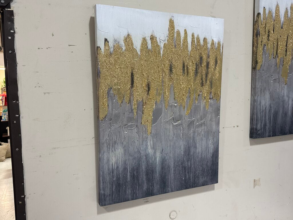 85035 - Abstract Gold Canvas Art 30x2x40