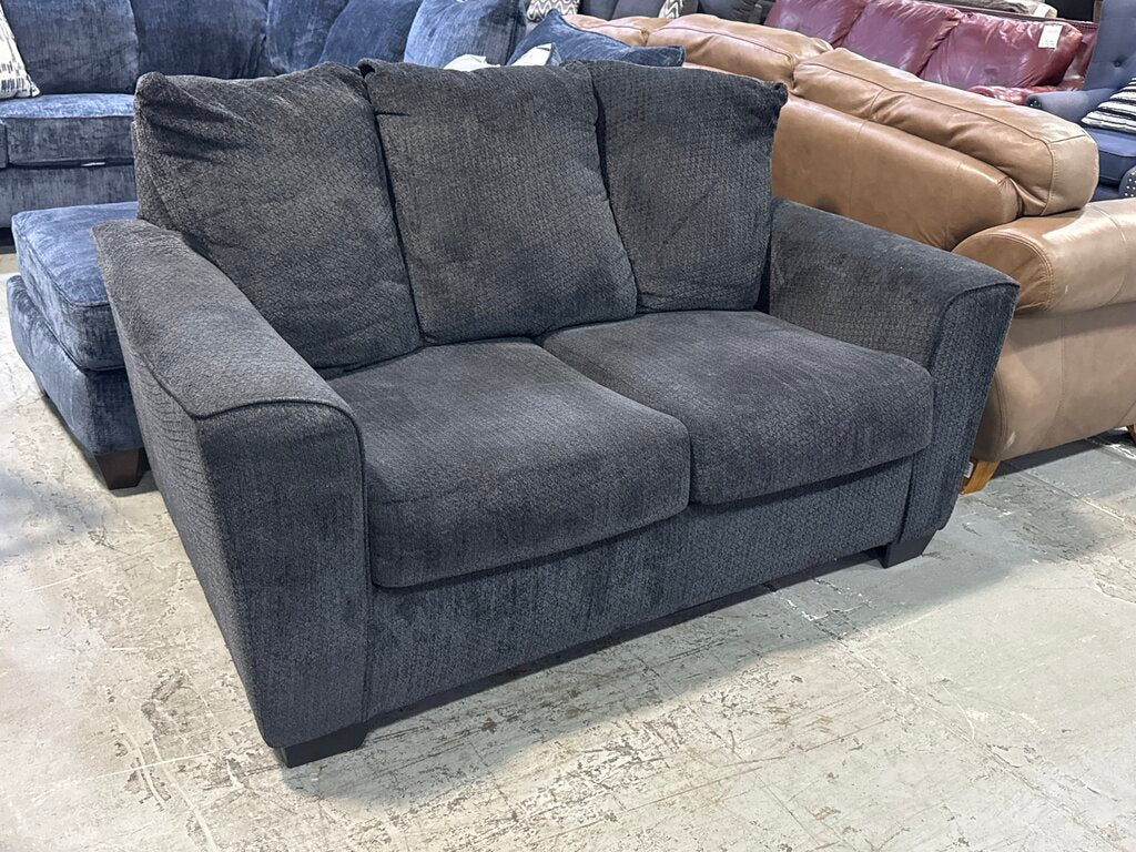 85047 - Charcoal Gray Fabric Loveseat 65x38x37