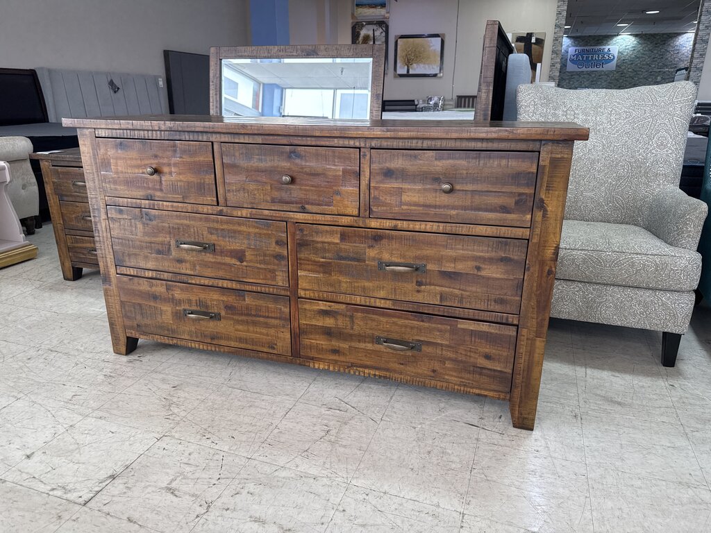 85044 - Sonoma Creek Rustic Dresser w/Mirror 66x19x36/71