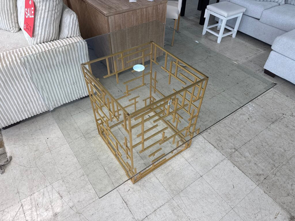 80859 - Square Glass Top Dining Table 48x48x30