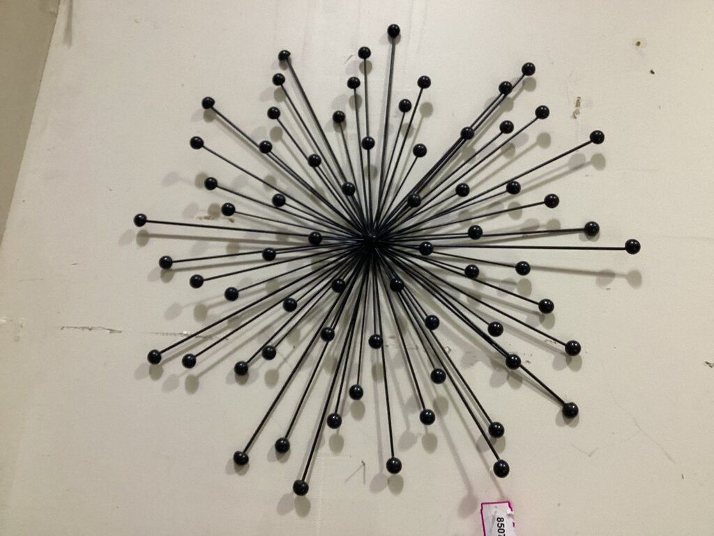 85072 (8532-8) Black Burst 26in Metal Wall Art