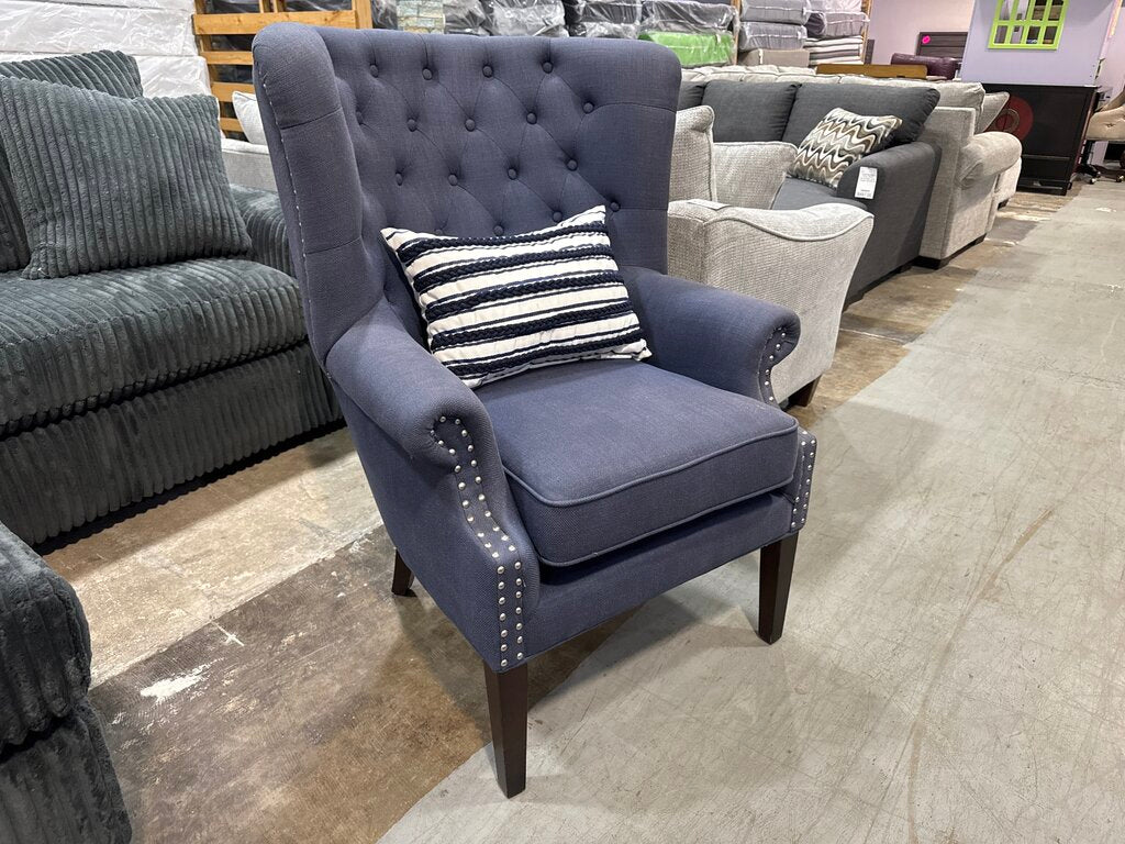 80886-A - Blue Nuance Interior Design Wingback Chair 32x36x21-34