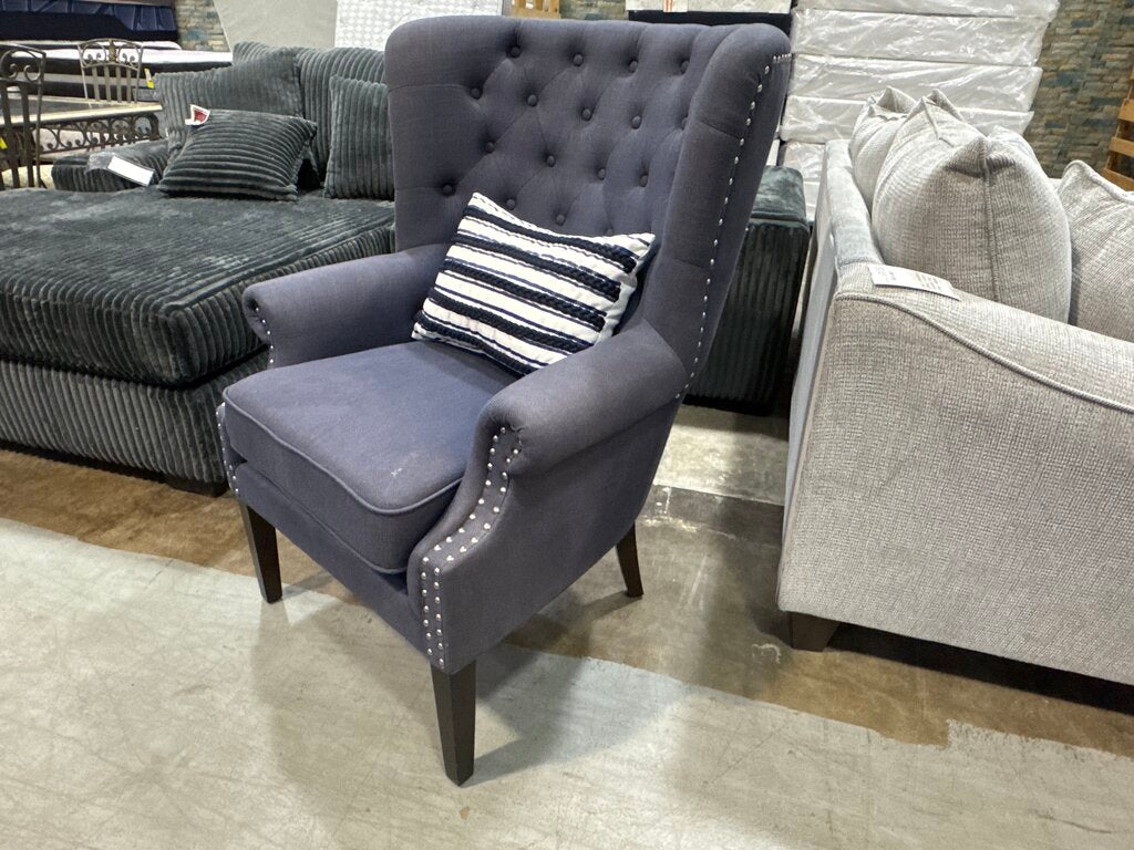 80886-A - Blue Nuance Interior Design Wingback Chair 32x36x21-34