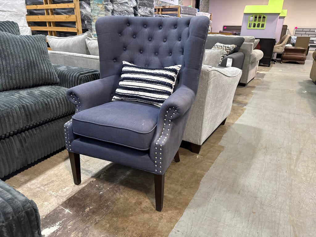 80886-A - Blue Nuance Interior Design Wingback Chair 32x36x21-34