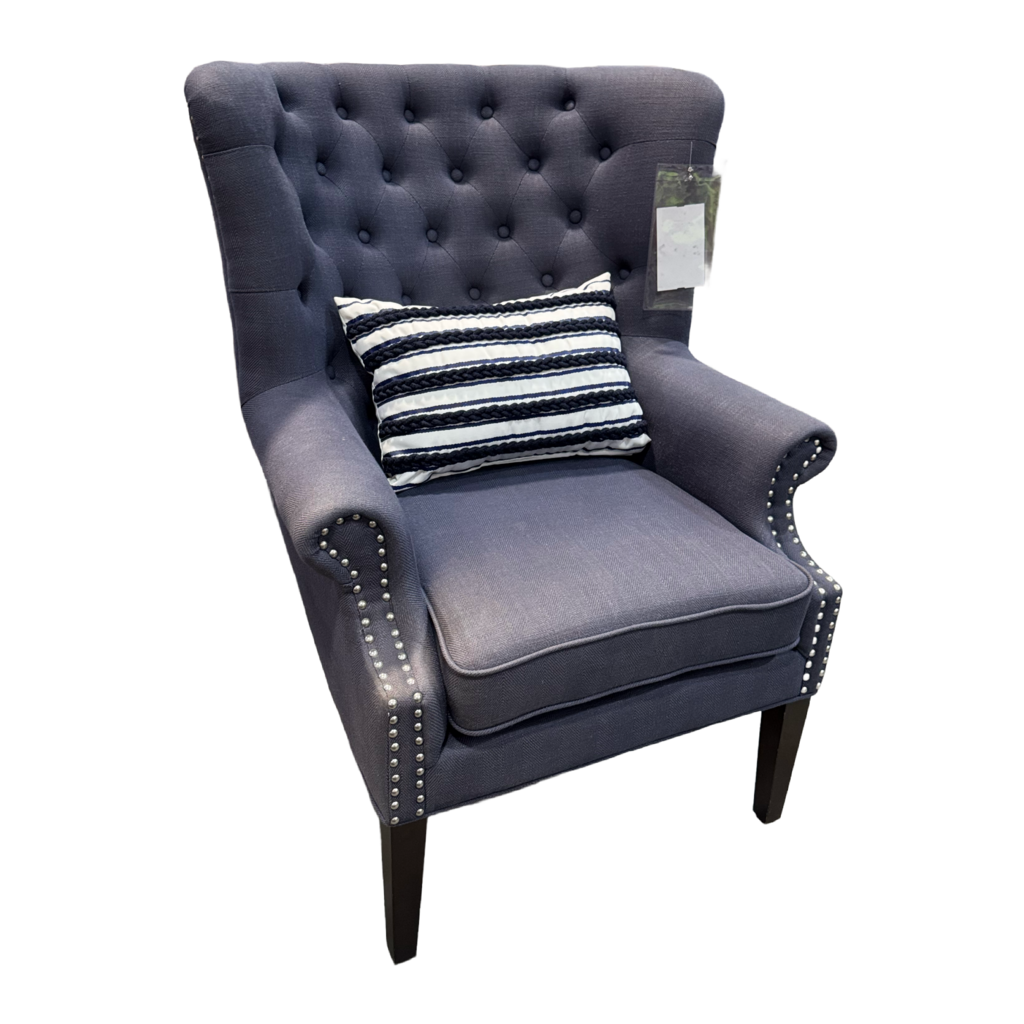 80886-B - Blue Nuance Interior Design Wingback Chair 32x36x31-34