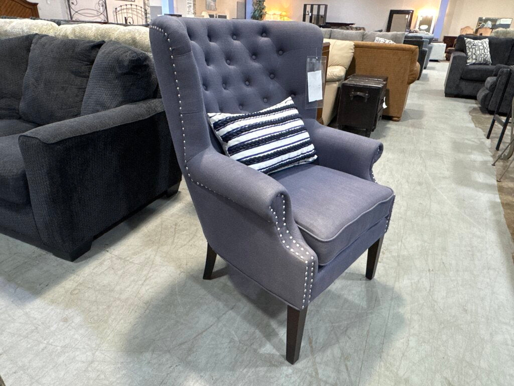 80886-B - Blue Nuance Interior Design Wingback Chair 32x36x31-34