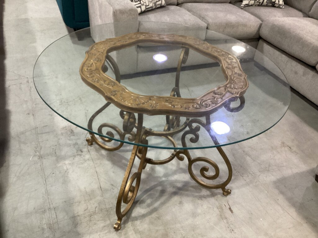 85109 - Round Glass Top Dining Table 48x30