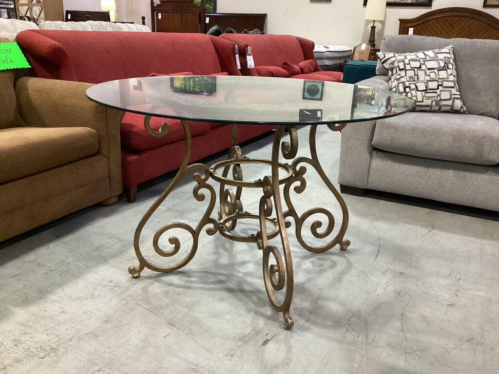 85109 - Round Glass Top Dining Table 48x30
