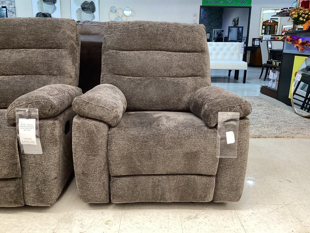 85136 - Brown Manual Glider Recliner 37x38x40