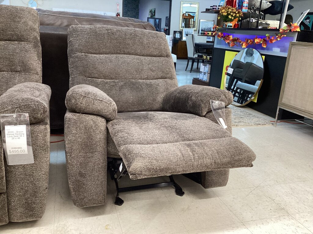 85136 - Brown Manual Glider Recliner 37x38x40