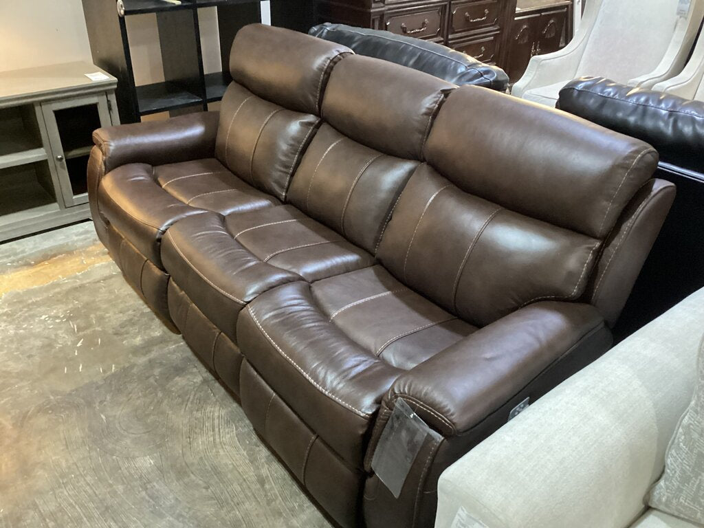85133 - Brown Leather Power Recliner Sofa 86x32x39
