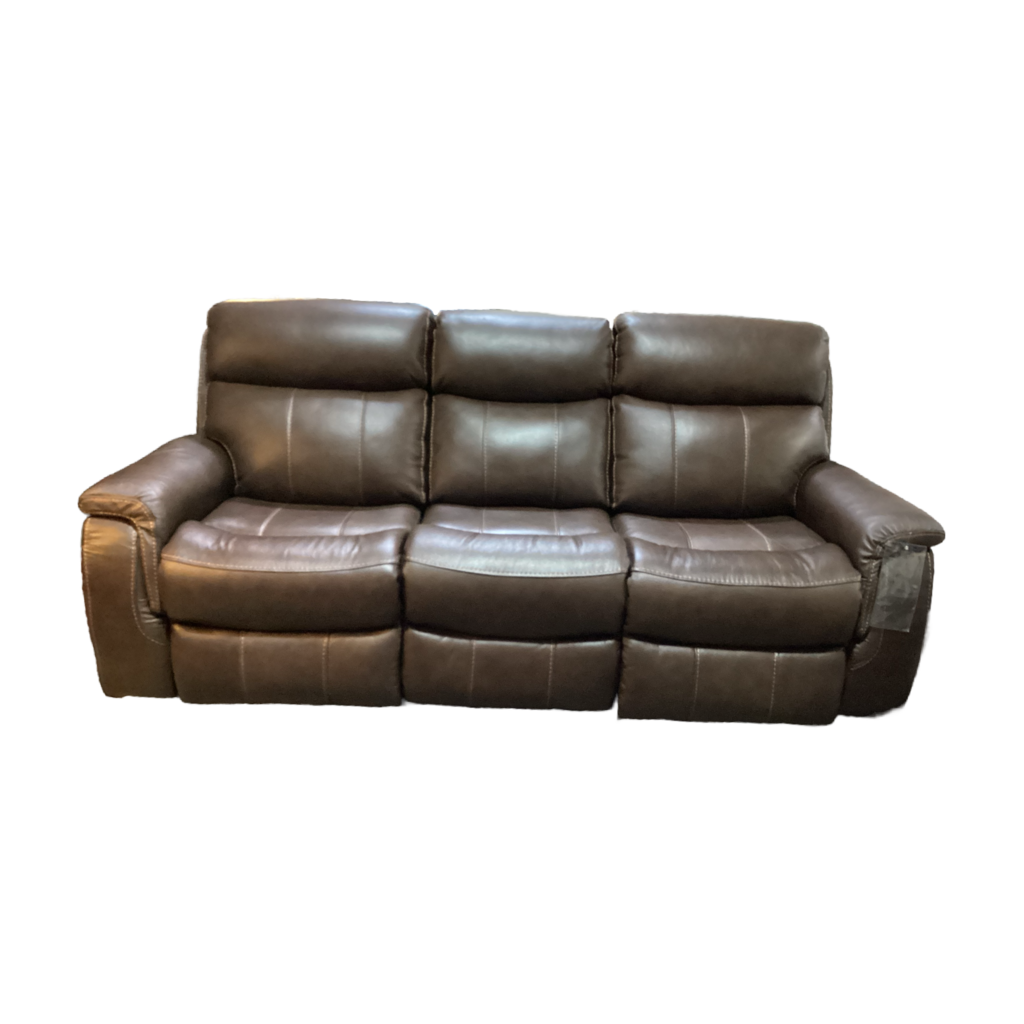 85133 - Brown Leather Power Recliner Sofa 86x32x39