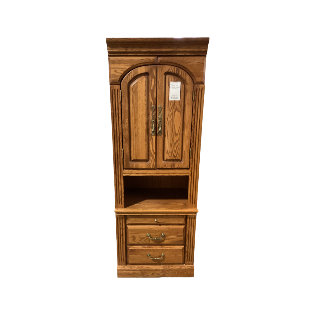 85145 -Oak Storage Cabinet 27x18x77