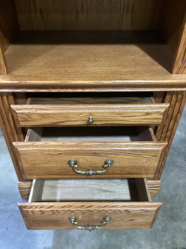 85145 -Oak Storage Cabinet 27x18x77