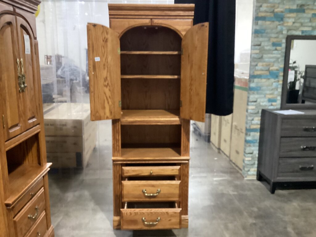 85145 -Oak Storage Cabinet 27x18x77