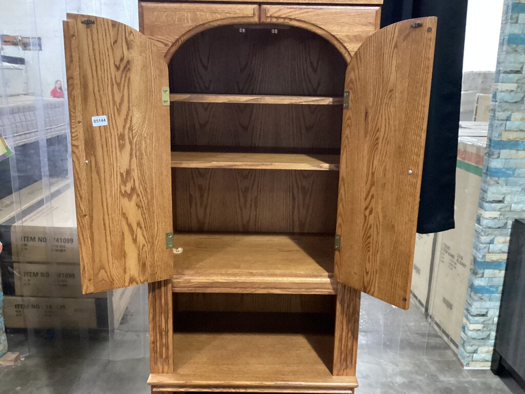 85145 -Oak Storage Cabinet 27x18x77
