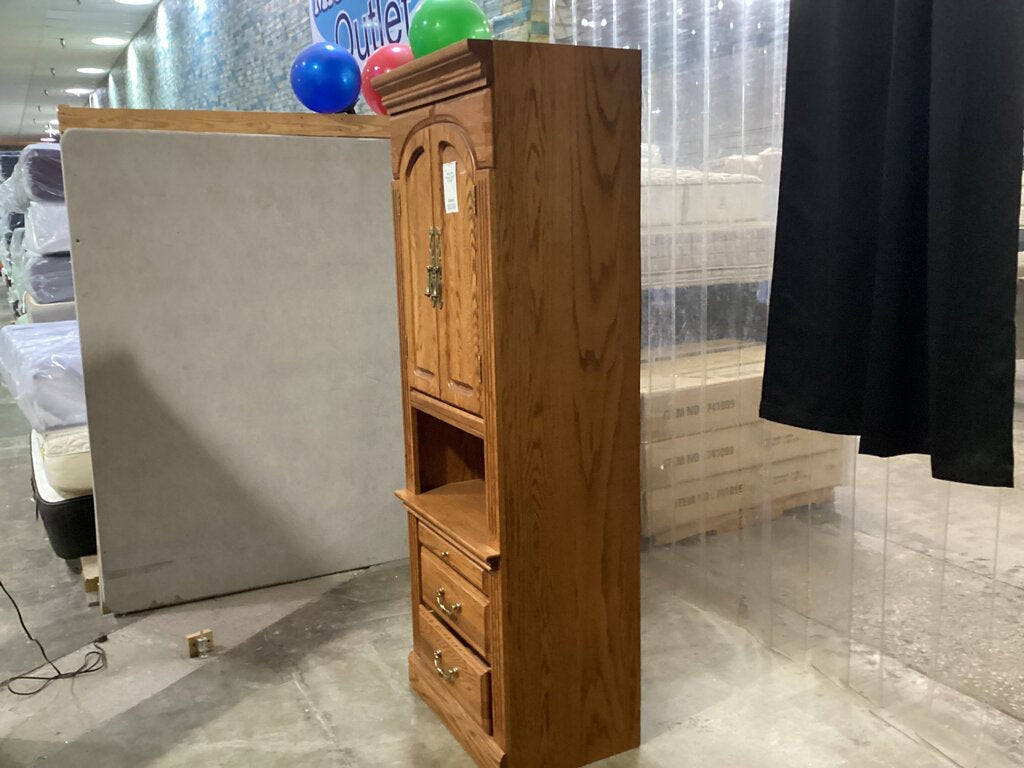 85145 -Oak Storage Cabinet 27x18x77