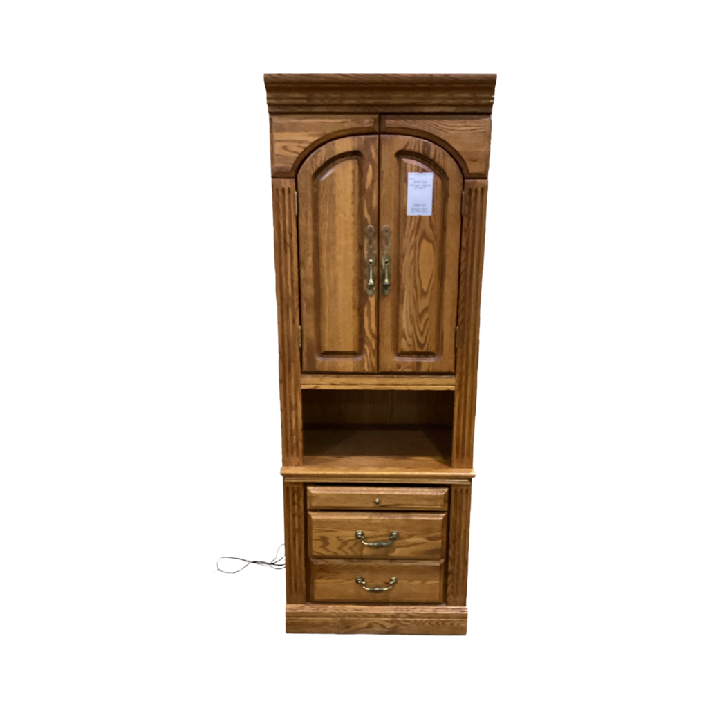 85144 - Oak Storage Cabinet 27x18x77