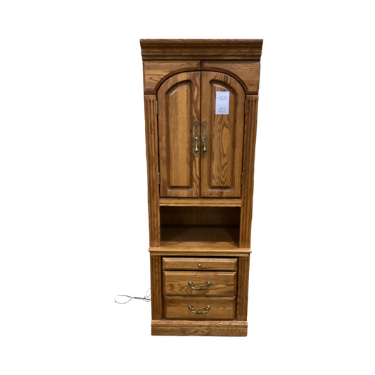 85144 - Oak Storage Cabinet 27x18x77