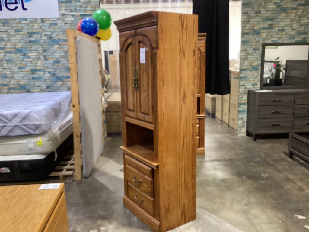 85144 - Oak Storage Cabinet 27x18x77