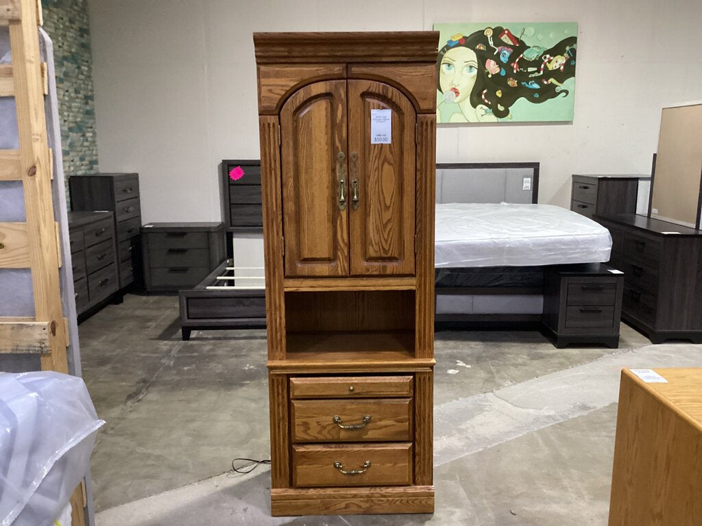 85144 - Oak Storage Cabinet 27x18x77