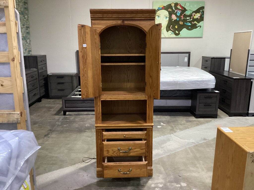 85144 - Oak Storage Cabinet 27x18x77