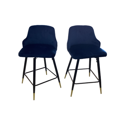 85158 Pair of Swivel Modern Blue Counter Height Chairs 20x18x36