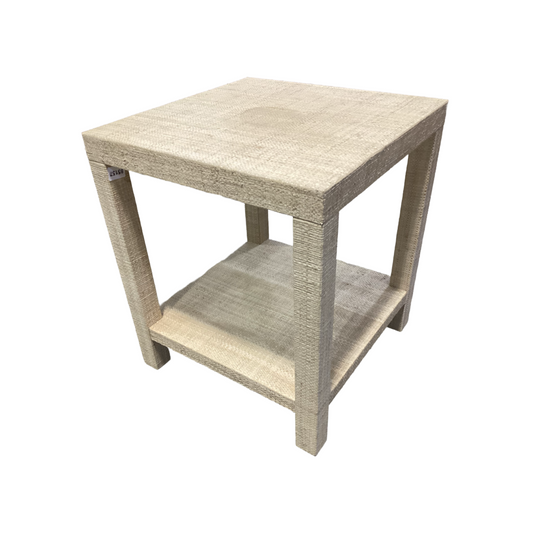 85157 - Natural Raffia End Table 20x20x24