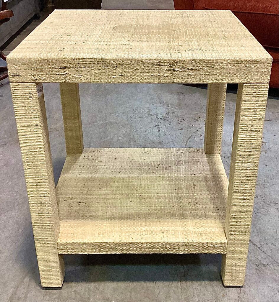 85157 - Natural Raffia End Table 20x20x24