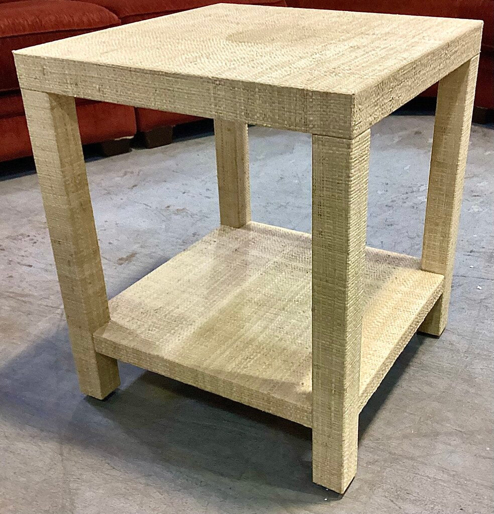 85157 - Natural Raffia End Table 20x20x24