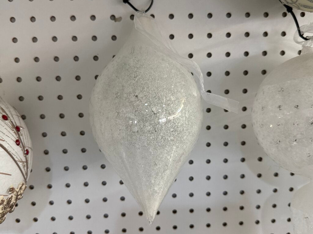 85216 - 5in Frosted Hand Blown Glass Cloud Ornament (Set of 6)